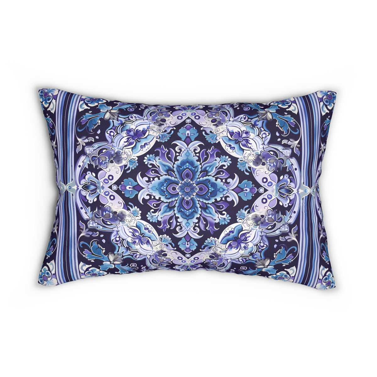 Midnight Mosaic Lumbar Pillow - Spun Polyester - Double-Sided Print - Concealed Zipper - 20 x 14