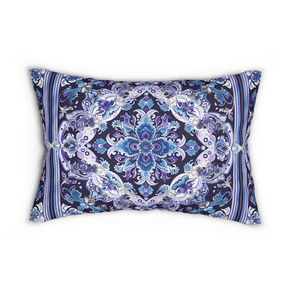 Midnight Mosaic Lumbar Pillow - Spun Polyester - Double-Sided Print - Concealed Zipper - 20 x 14