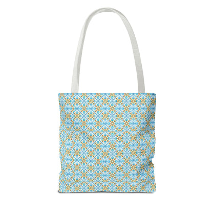 Mediterranean Mosaic Tote Bag - Cool, Calm, Collected - Carry Mediterranean Charm Everywhere! Available in 3 sizes.