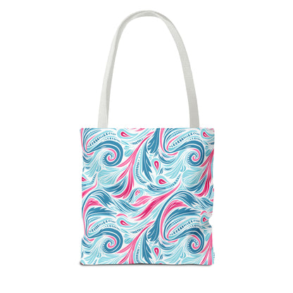 Teal Tide Twirl Tote Bag - Go Through Life with Coastal Charm! Available in 3 sizes.