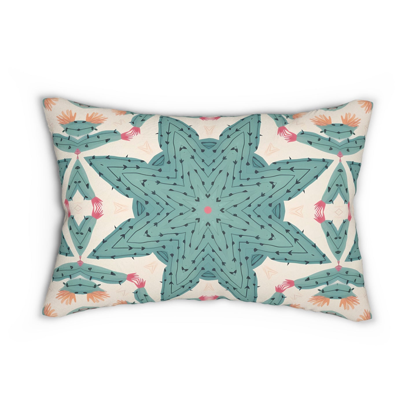 Desert Cactus Star Lumbar Pillow - Spun Polyester - Double-Sided Print - Concealed Zipper - 20" x 14"