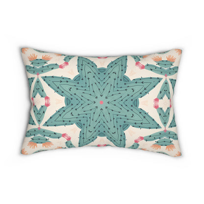 Desert Cactus Star Lumbar Pillow - Spun Polyester - Double-Sided Print - Concealed Zipper - 20" x 14"
