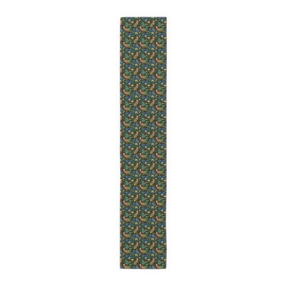 Golden Winged Bird Tapestry Table Runner - Cotton Twill - Available in 2 sizes: 16" x 72" and 16" x 90".