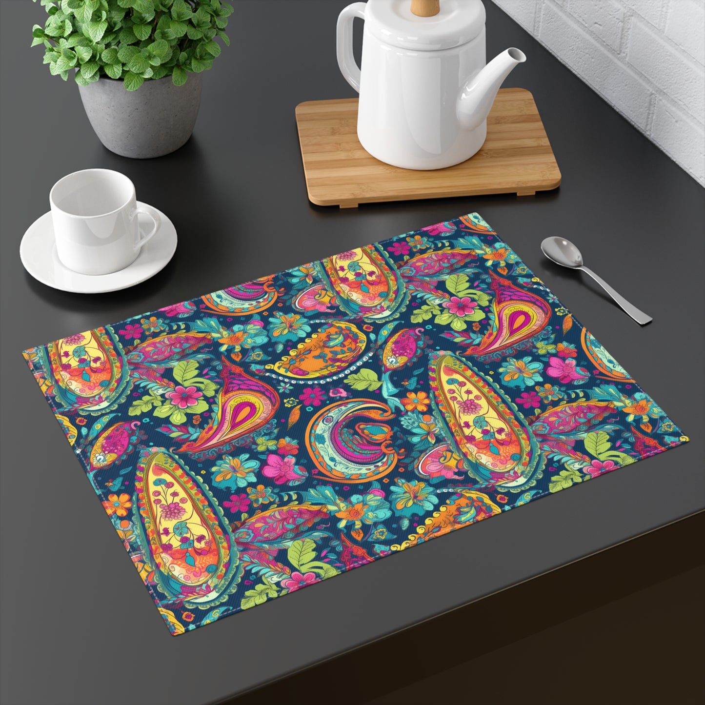 Psychedelic Paisley Party Placemat - 18" x 14".
