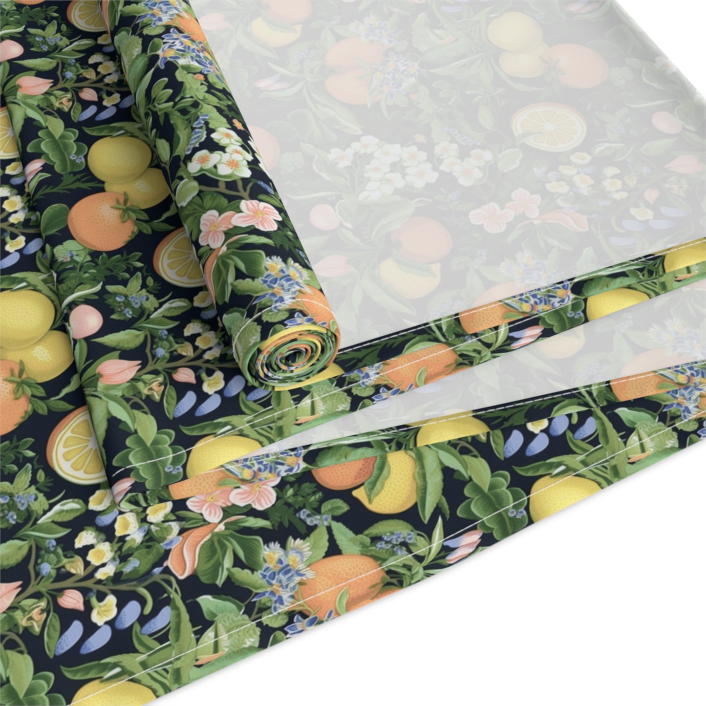 Classic Fruit & Floral Table Runner - Cotton Twill - Available in 2 sizes: 16" x 72" and 16" x 90".