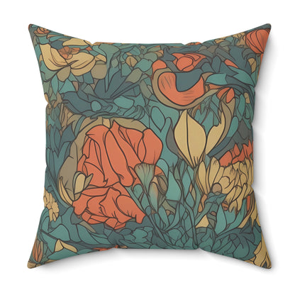 Bohemian Stained Glass Serenity Square Throw Pillow - Spun Polyester - Double-Sided Print - Concealed Zipper - Available in 4 sizes
