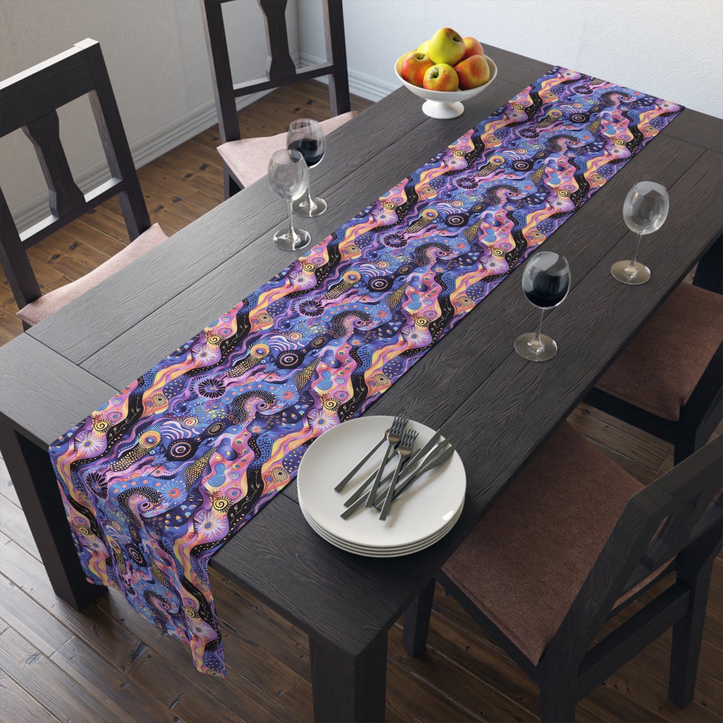 Purple Craziness Table Runner - Cotton Twill - Available in 2 sizes: 16" x 72" and 16" x 90".