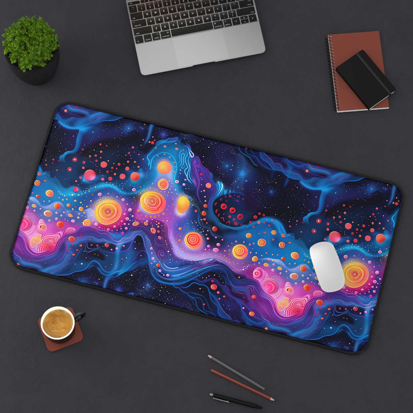 Cosmic Milky Way Desk Mat (Desk Pad) - Journey Through the Stars with Every Task! Available in 3 sizes.