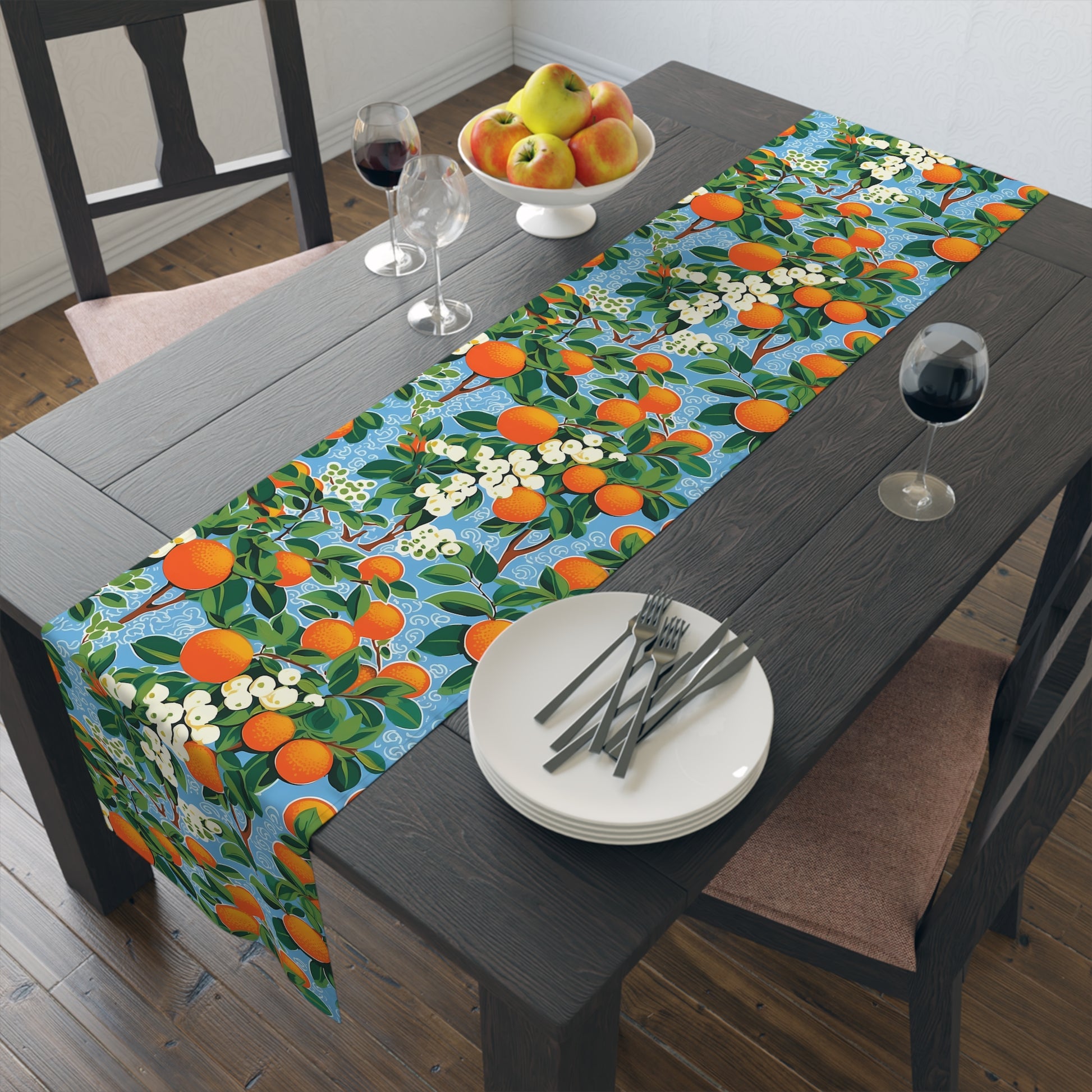 Citrus Blue Bliss Table Runner - Brighten Your Table with a Splash of Citrus Bliss! Available in 2 sizes.