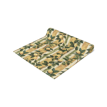 Lemon Grove Elegance Table Runner - Cotton Twill - Available in 2 sizes: 16" x 72" and 16" x 90".