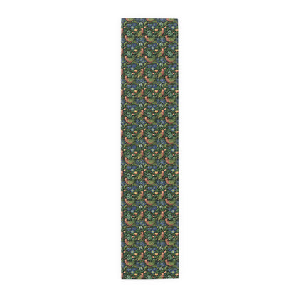 Golden Winged Bird Tapestry Table Runner - Cotton Twill - Available in 2 sizes: 16" x 72" and 16" x 90".