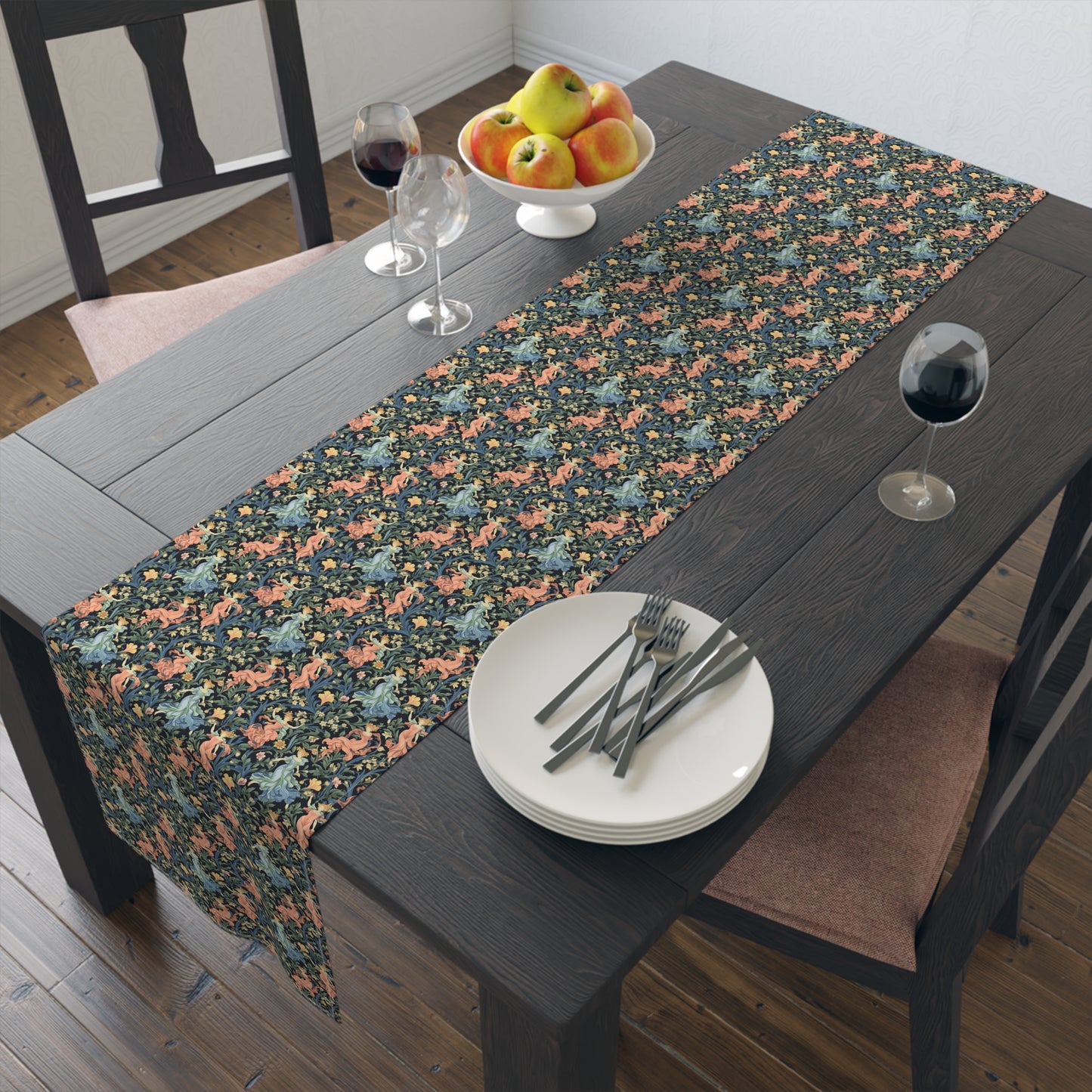 Dance of the Goddesses Table Runner - Cotton Twill - Available in 2 sizes: 16" x 72" and 16" x 90".