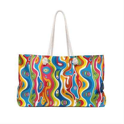 Melting Mirage Weekender Bag - Flow with the Colors - Where Surreal Art Meets Your Next Adventure!