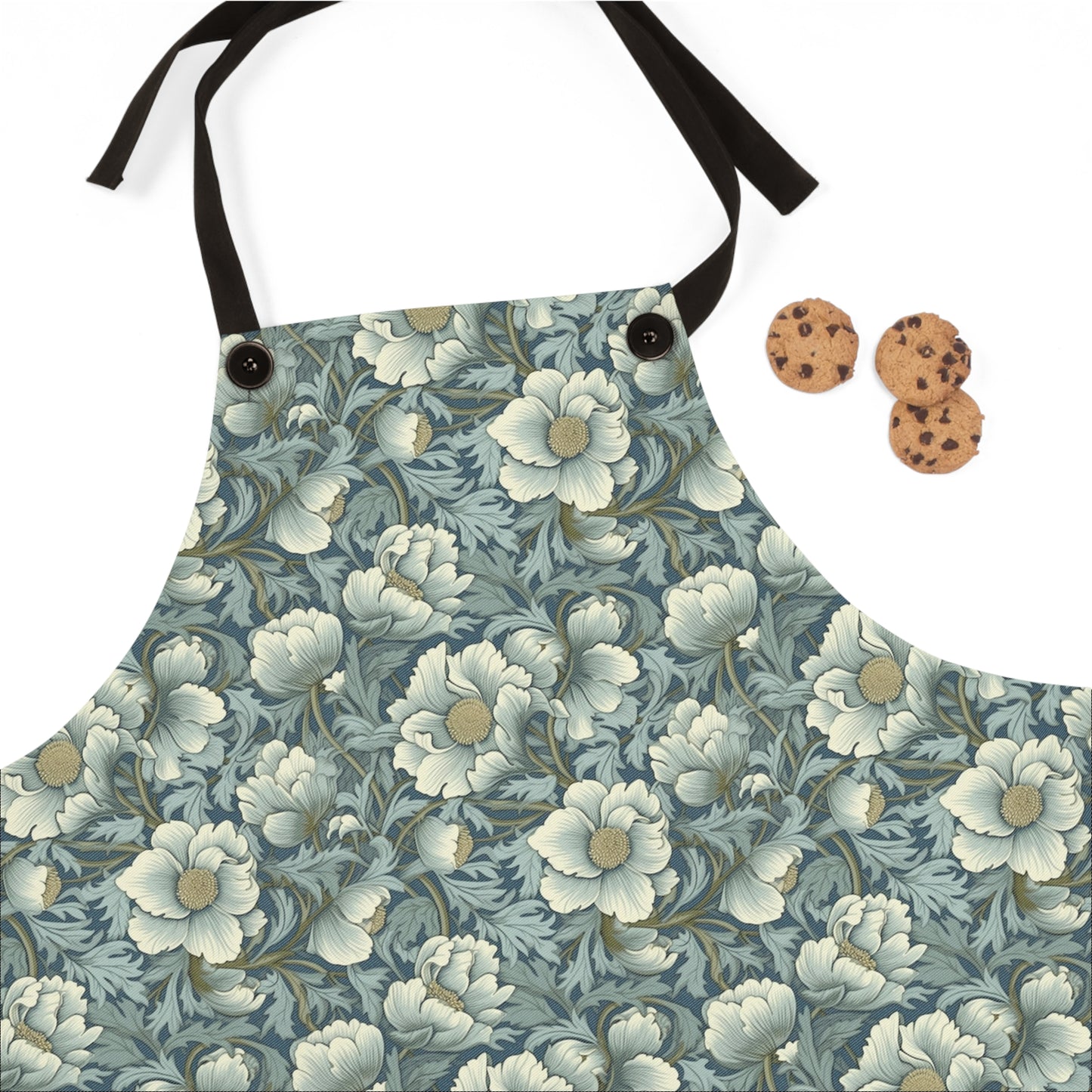 Timeless Teal English Garden Adult Apron