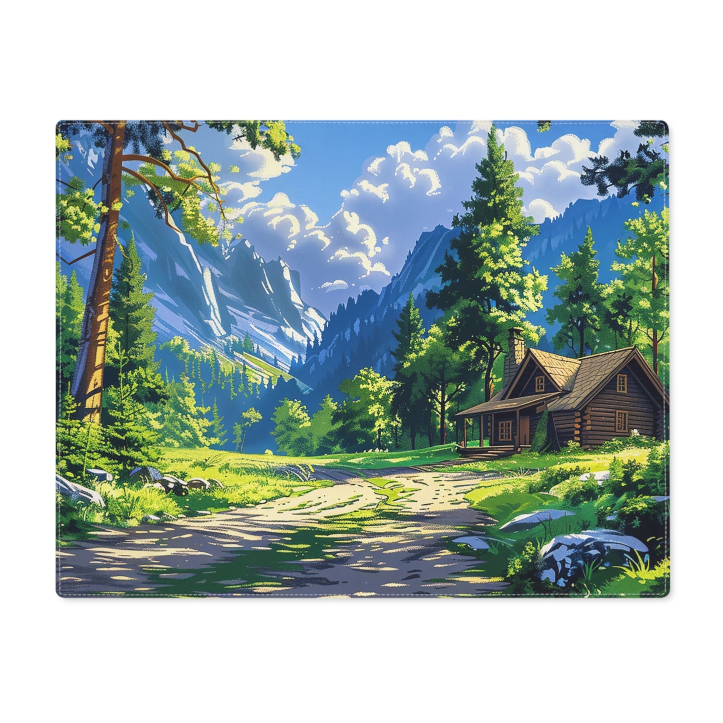 Dreams Of A High Mountain Log Cabin Placemat - 18" x 14".