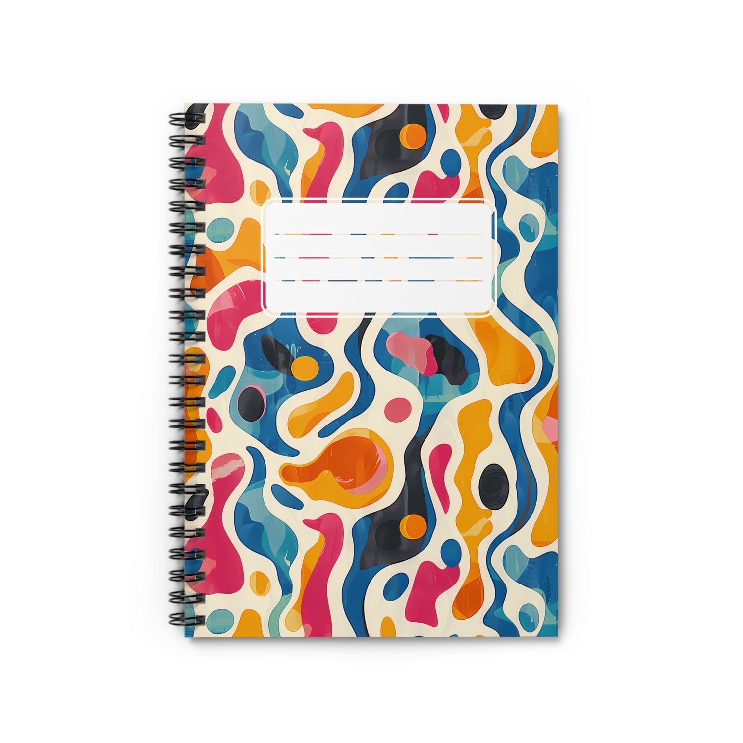 Oceanic Color Splash Chic Spiral Notebook - Ruled Line - Let Your Ideas Flow – Where Bold Colors and Fluid Art Unite!
