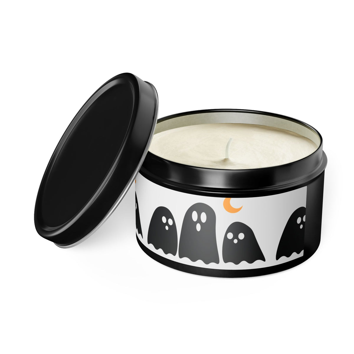 Spooky Specter Glow Tin Candle. Ghostly Glow To Go. Available in 2 sizes, 3 finishes, and 5 scents.