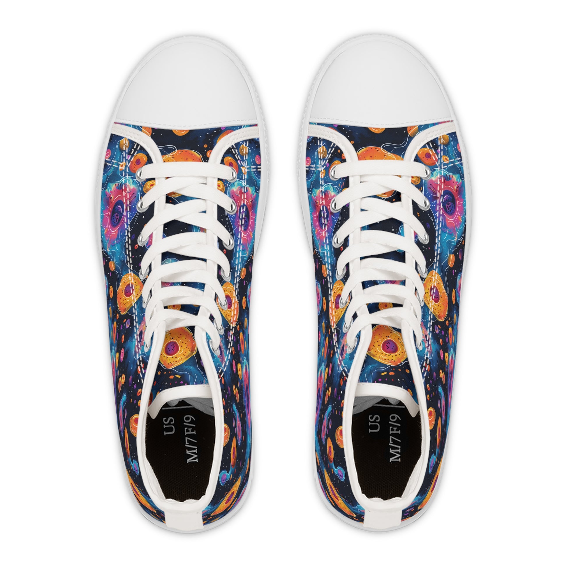 Birth of Celestial Life Ladies' High Top Sneakers - Step into the Cosmos of Style!