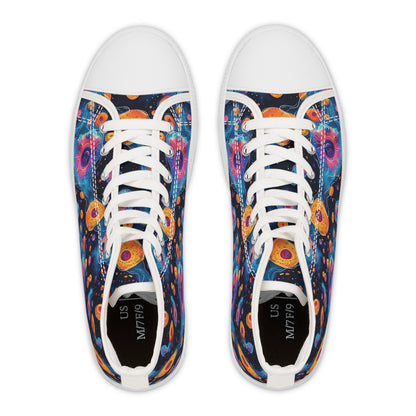 Birth of Celestial Life Ladies' High Top Sneakers - Step into the Cosmos of Style!