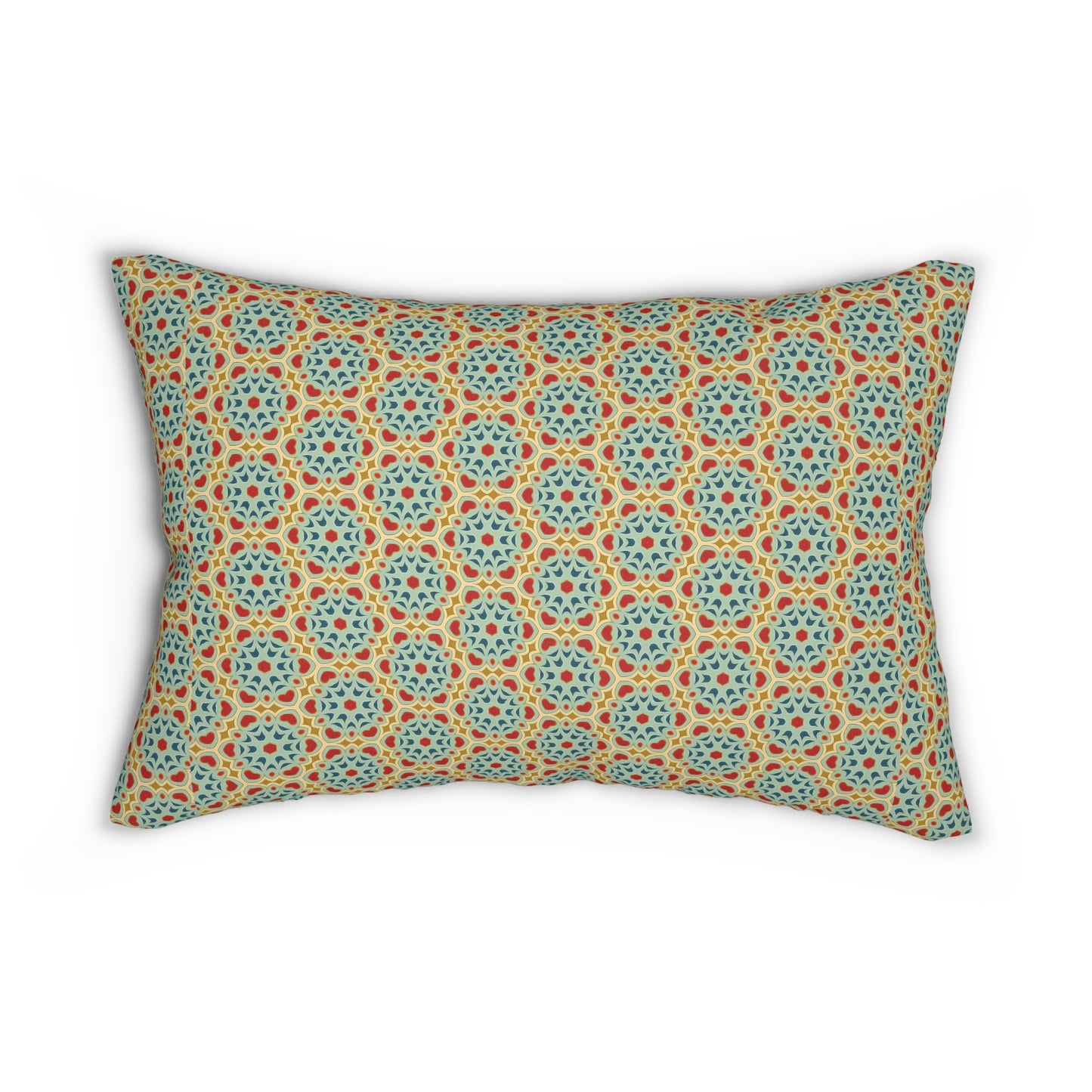 Andalusian Blossom Harmony Lumbar Pillow - Spun Polyester - Double-Sided Print - Concealed Zipper - 20 x 14
