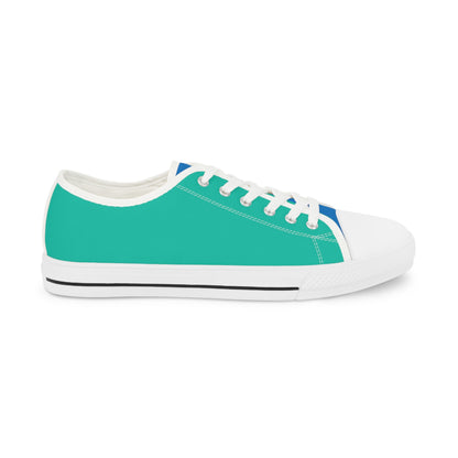 Turquoise Reef Men's Two-Tone Low Top Sneakers - Ride the Waves – Where Ocean Blue Meets Turquoise Tranquility!
