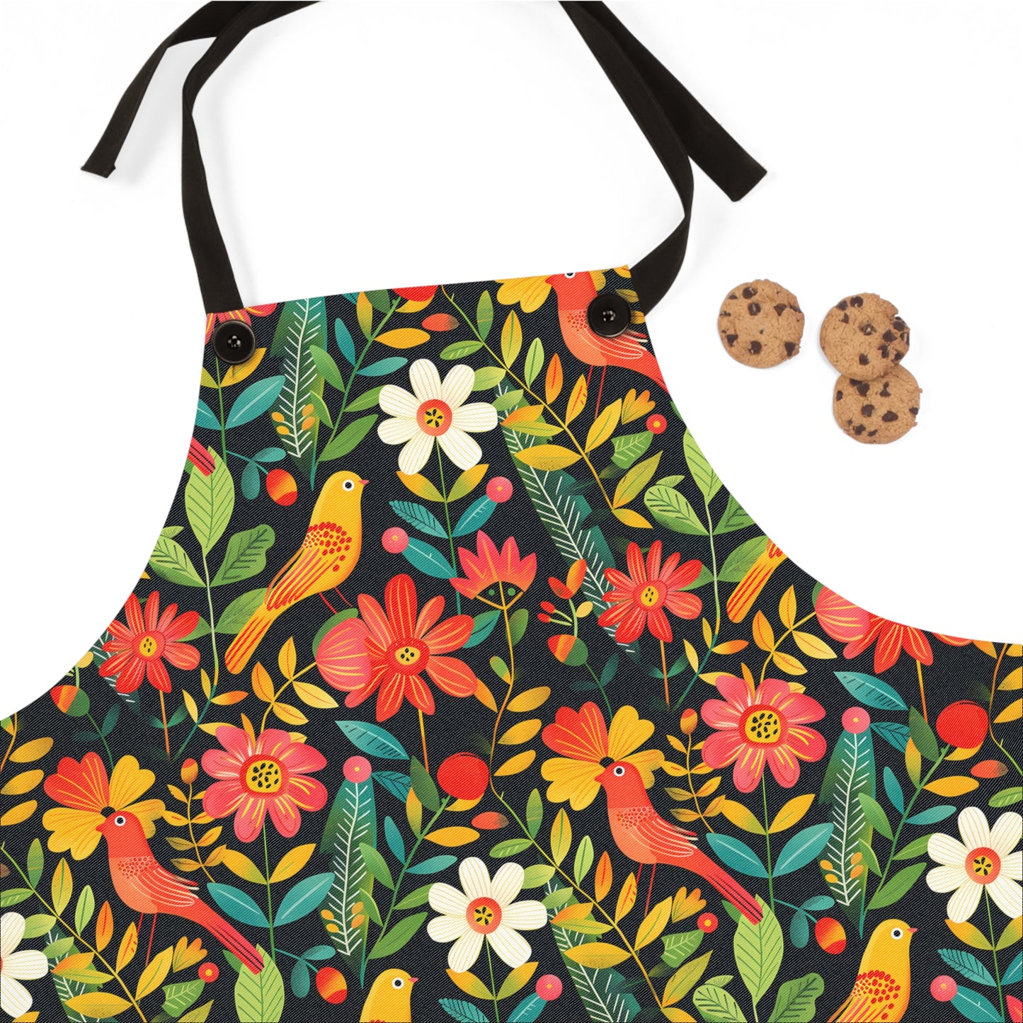 Blooming Bird Wonderland Adult Apron - 100% Polyester - Detachable Adjustable Straps - One Size.