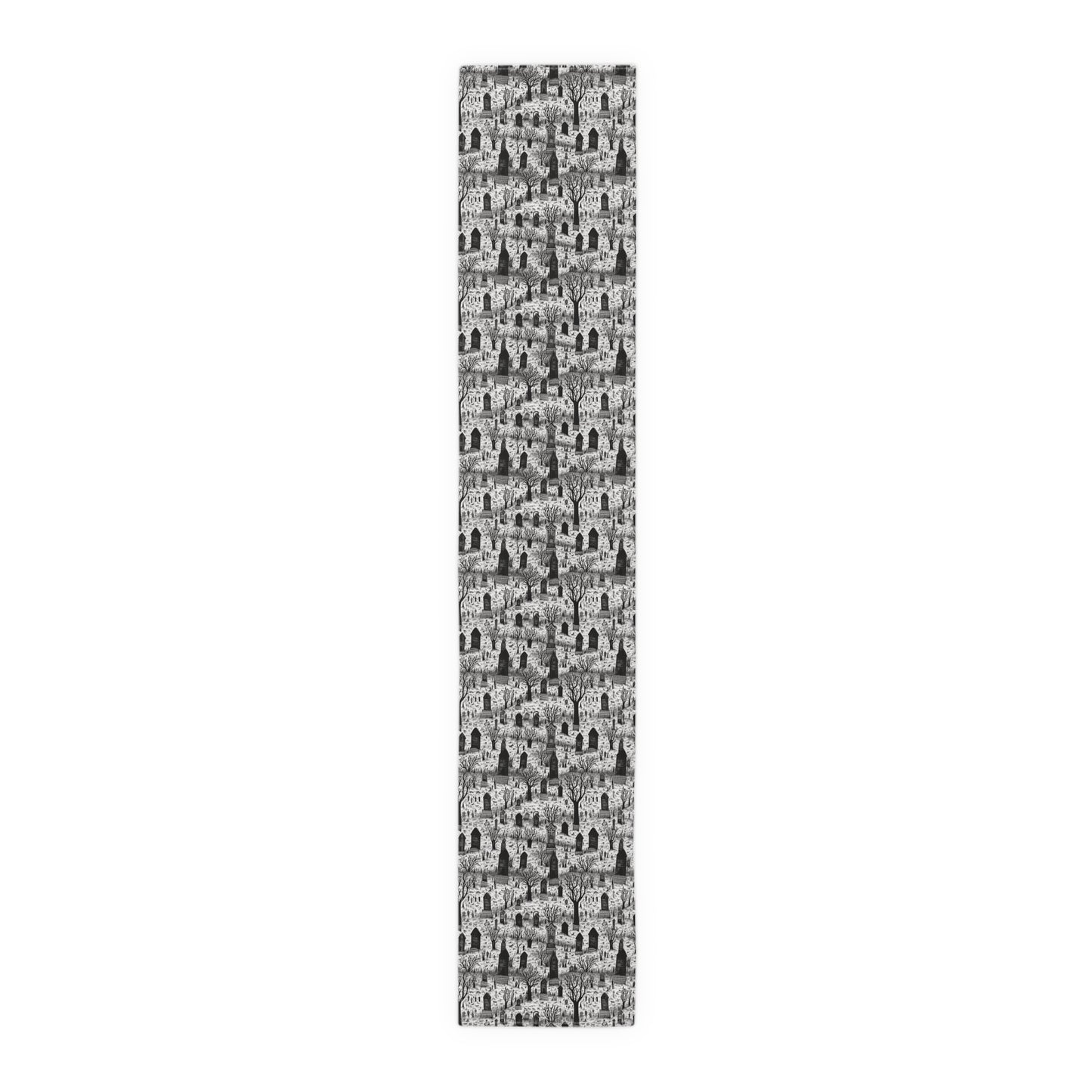 Spooky Gothic Cemetery Chic Halloween Table Runner - Cotton Twill - Available in 2 sizes: 16" x 72" and 16" x 90".