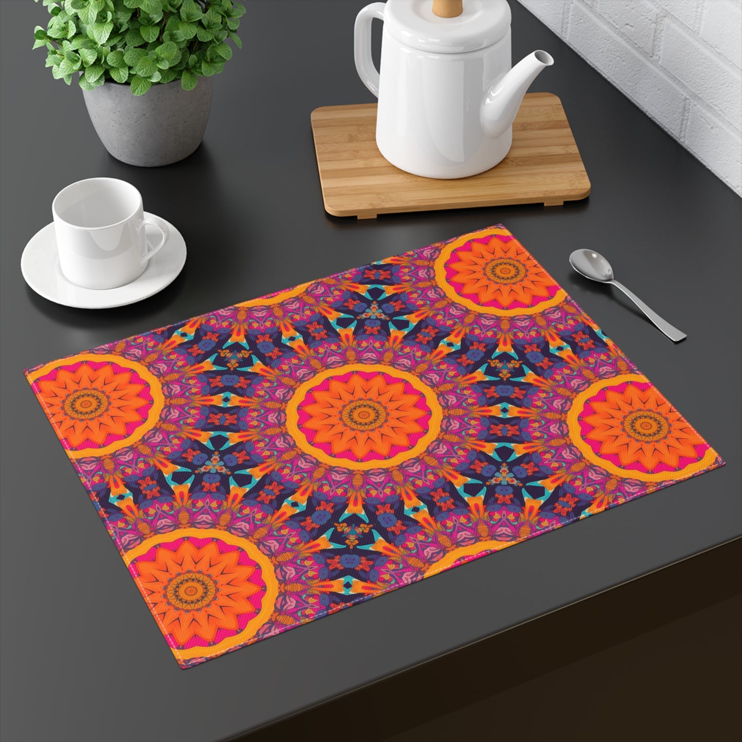 Fiery Mosaic Magic Placemat - 18" x 14".