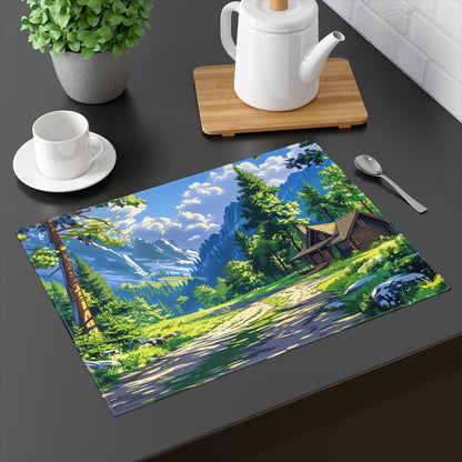 Dreams Of A High Mountain Log Cabin Placemat - 18" x 14".