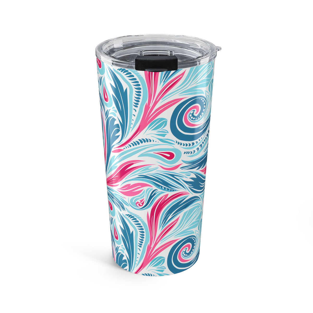 Teal Tide Twirl Insulated Tumbler - 20 oz. Stainless Steel, Glossy Finish