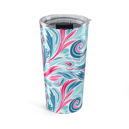 Teal Tide Twirl Insulated Tumbler - 20 oz. Stainless Steel, Glossy Finish