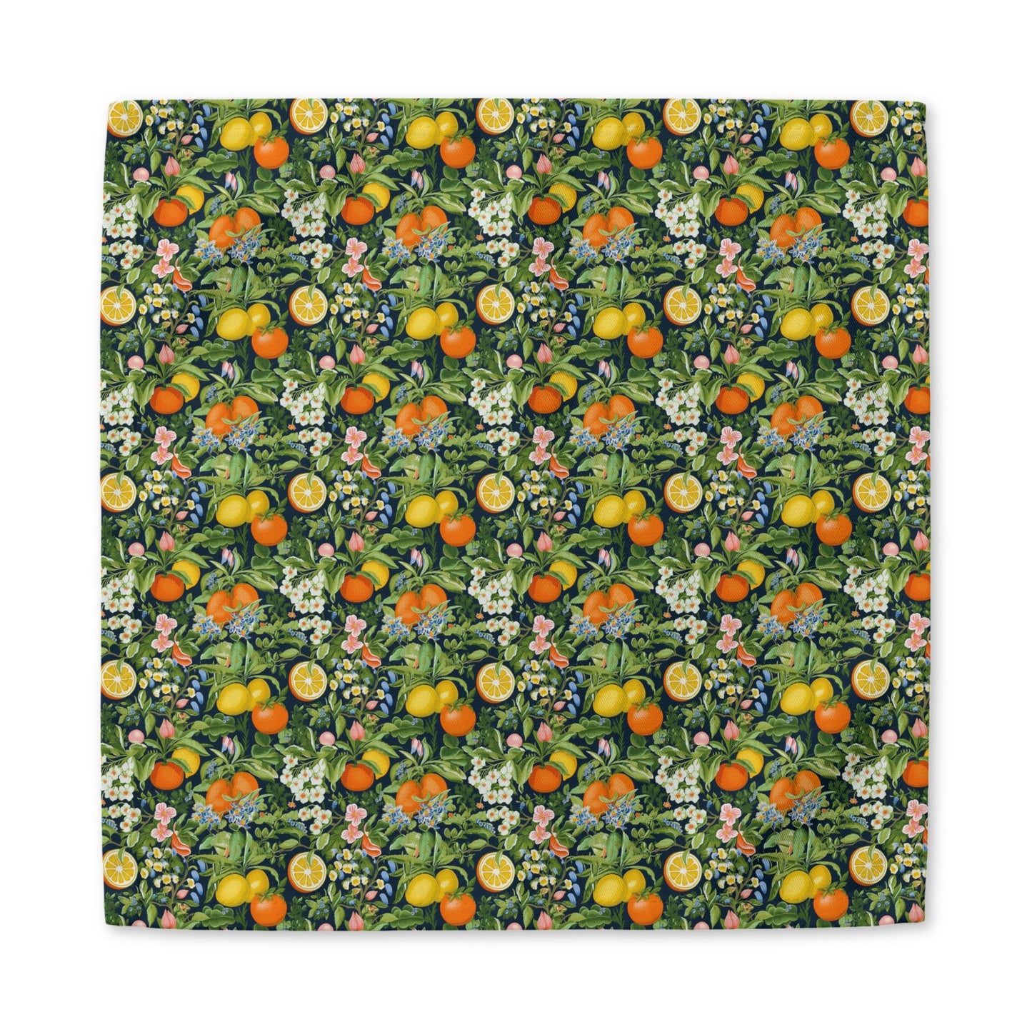 Classic Fruit & Floral Cotton Twill Napkin - Available in 2 sizes: 10" x 10" and 22" x 22".