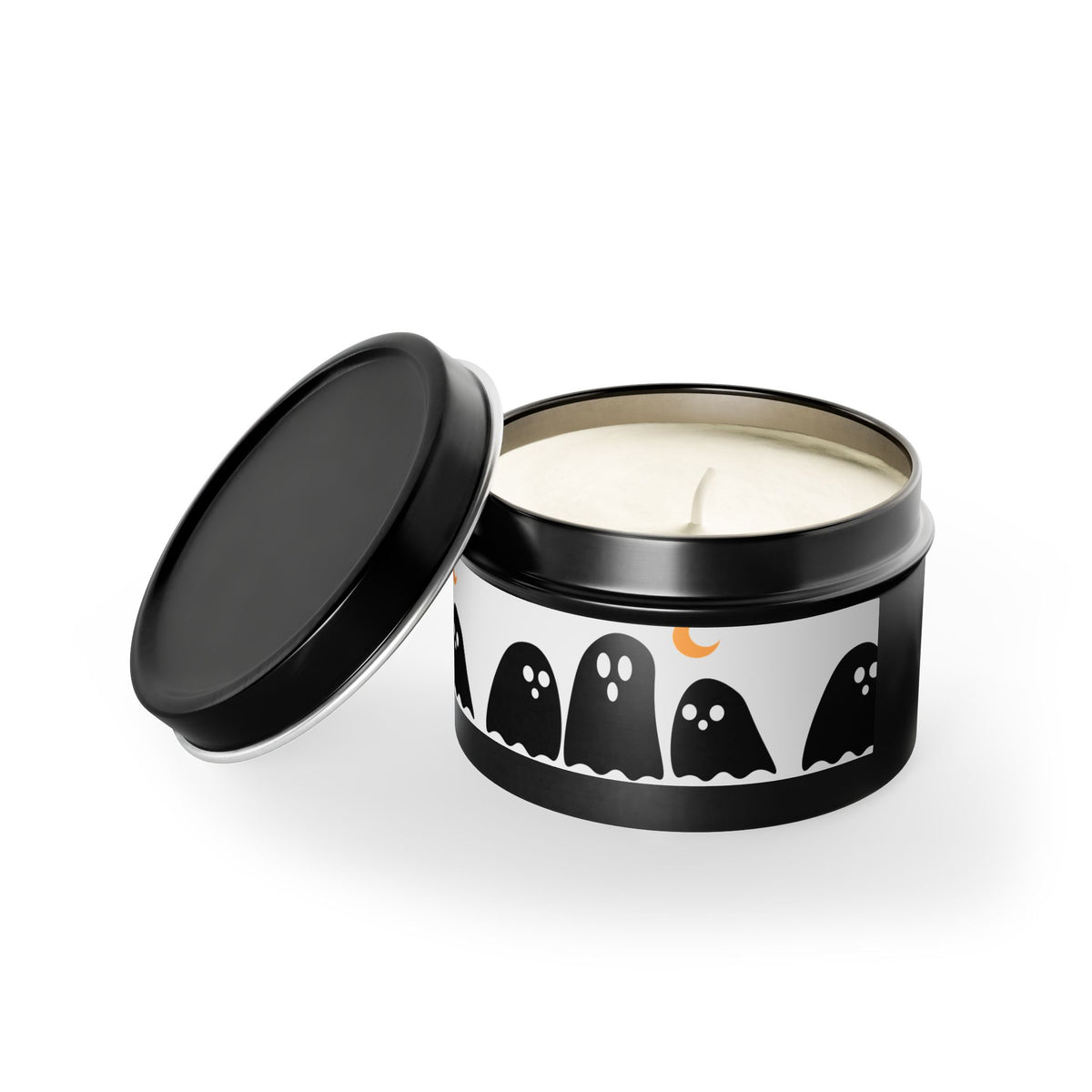 Spooky Specter Glow Tin Candle. Ghostly Glow To Go. Available in 2 sizes, 3 finishes, and 5 scents.
