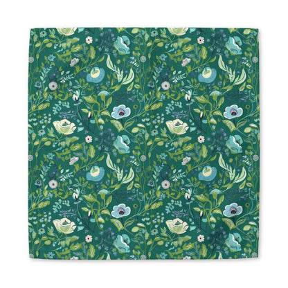 Serene Green Floral cotton twill napkin