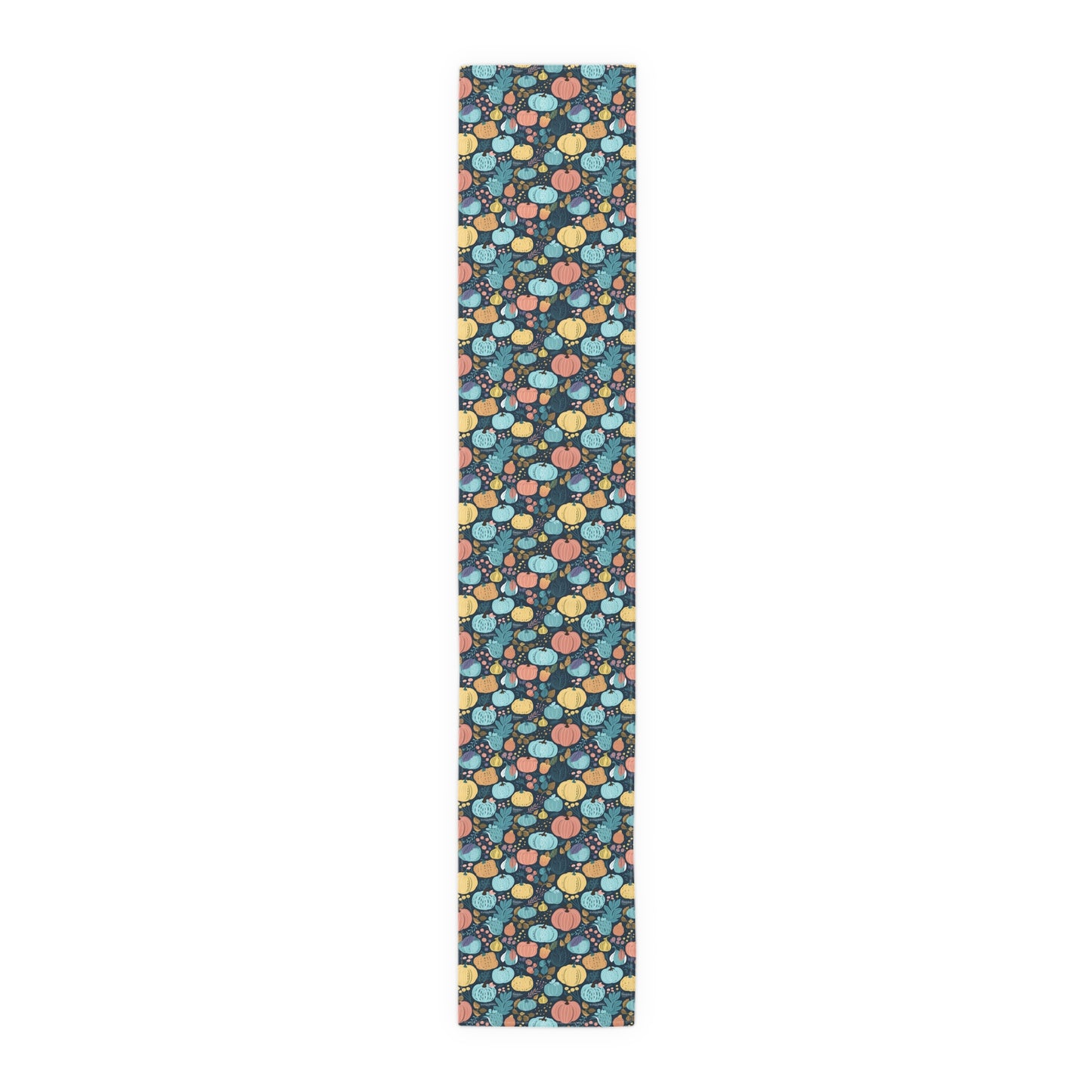 Fall Pumpkin Dance Table Runner - Cotton Twill - Available in 2 sizes: 16" x 72" and 16" x 90".