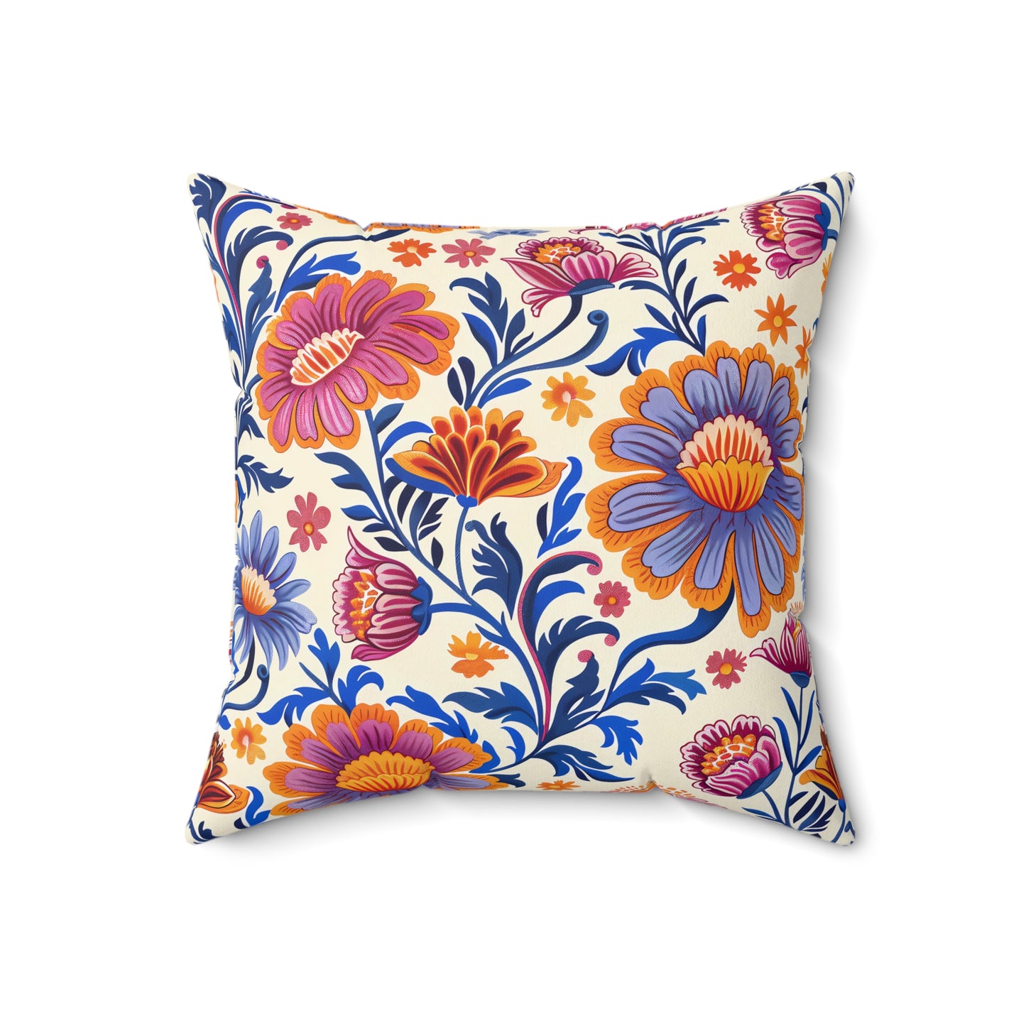 Regal Blossom Square Throw Pillow - Spun Polyester - Double-Sided Print - Concealed Zipper - Available in 7 sizes