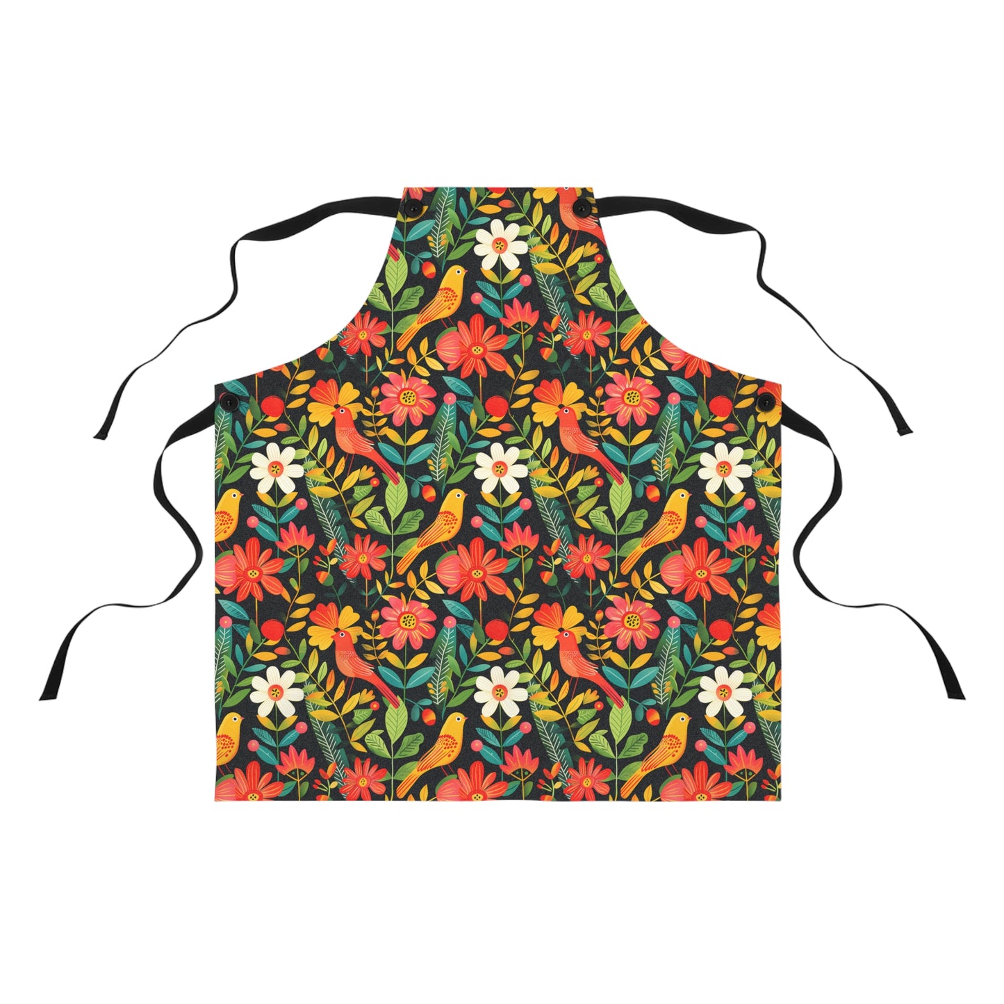 Blooming Bird Wonderland Adult Apron - 100% Polyester - Detachable Adjustable Straps - One Size.