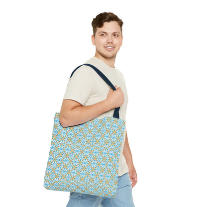 Mediterranean Mosaic Tote Bag - Cool, Calm, Collected - Carry Mediterranean Charm Everywhere! Available in 3 sizes.