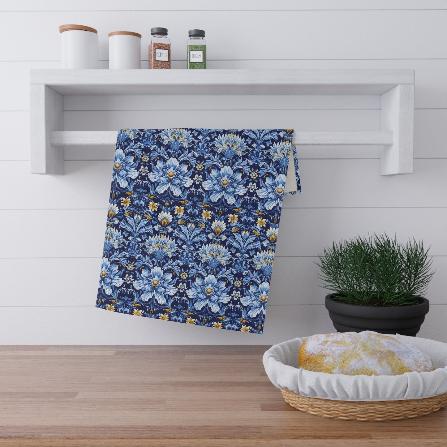 British Heritage Floral Kitchen Towel - Cotton Twill - 18" x 30"
