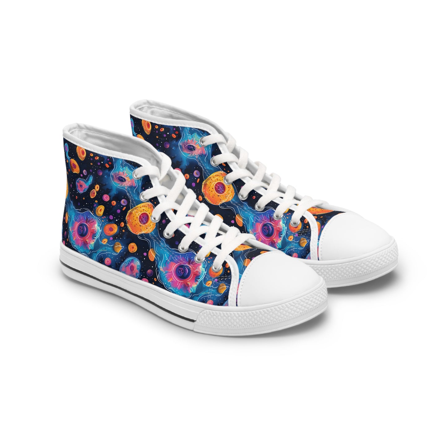 Birth of Celestial Life Ladies' High Top Sneakers - Step into the Cosmos of Style!