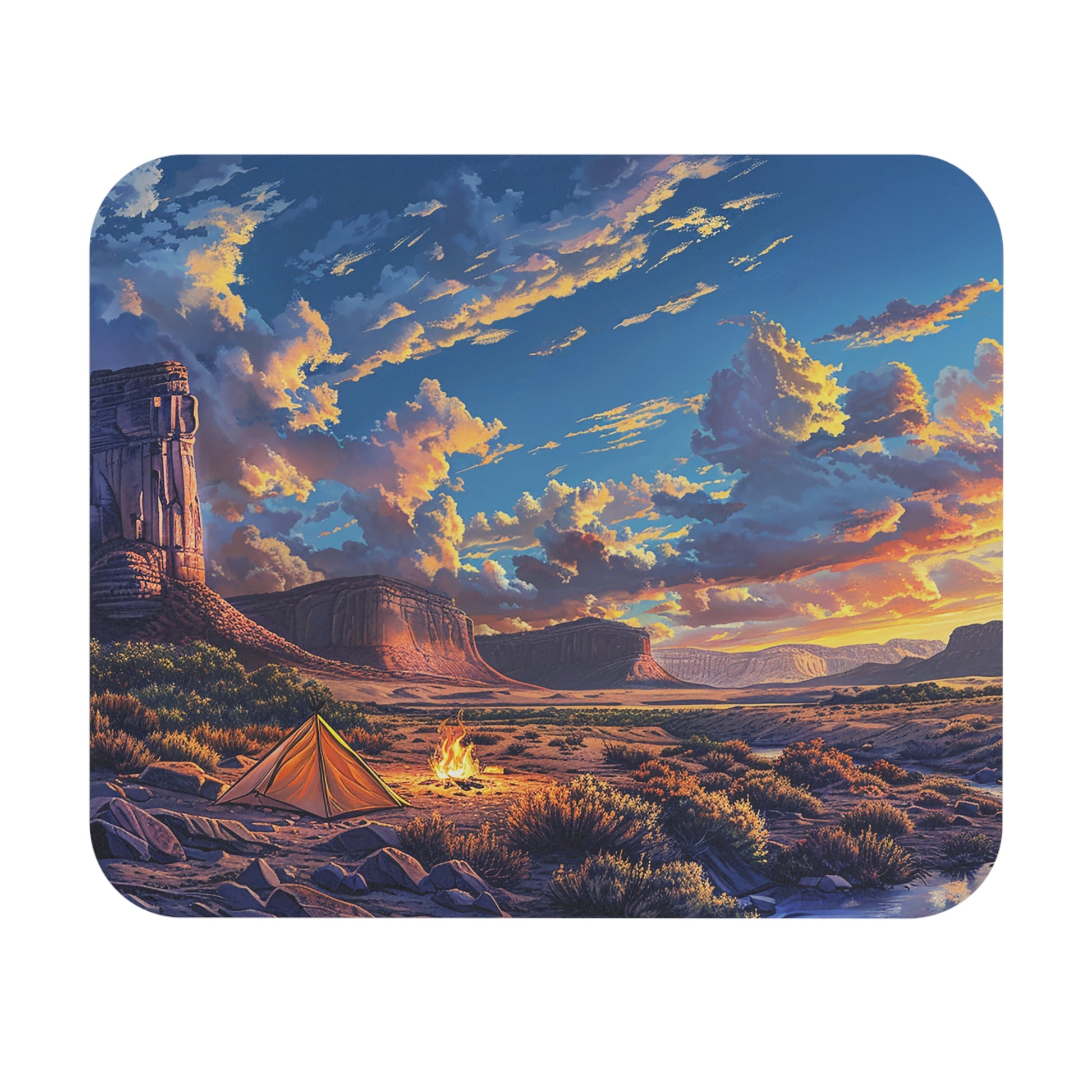 Desert Sunset Serenade Mouse Pad - Capture the Magic of the Desert with Every Click!