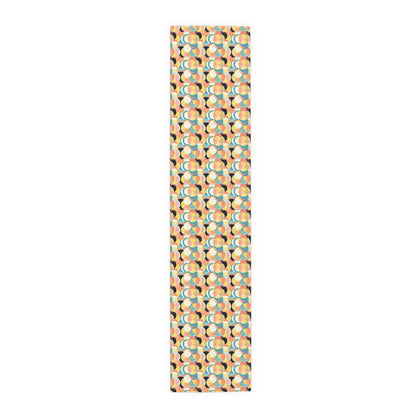 Mod Circle Medley Table Runner - Cotton Twill - Available in 2 sizes: 16" x 72" and 16" x 90".