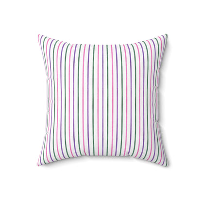 Sorbet Stripe Square Throw Pillow - Spun Polyester - Double-Sided Print - Concealed Zipper - Available in 4 sizes