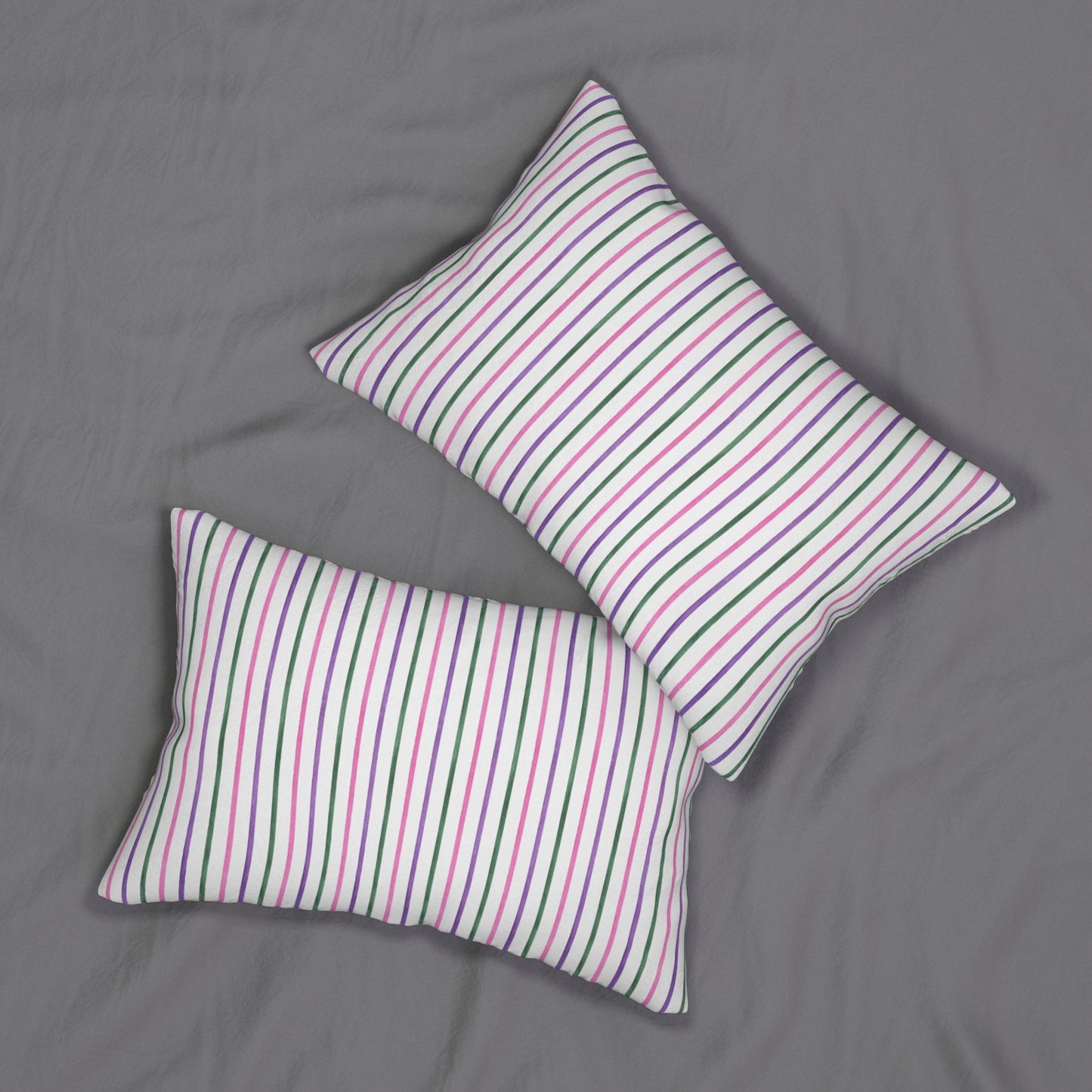 Candy Stripe Lumbar Pillow - Spun Polyester - Double-Sided Print - Concealed Zipper - 20" x 14"