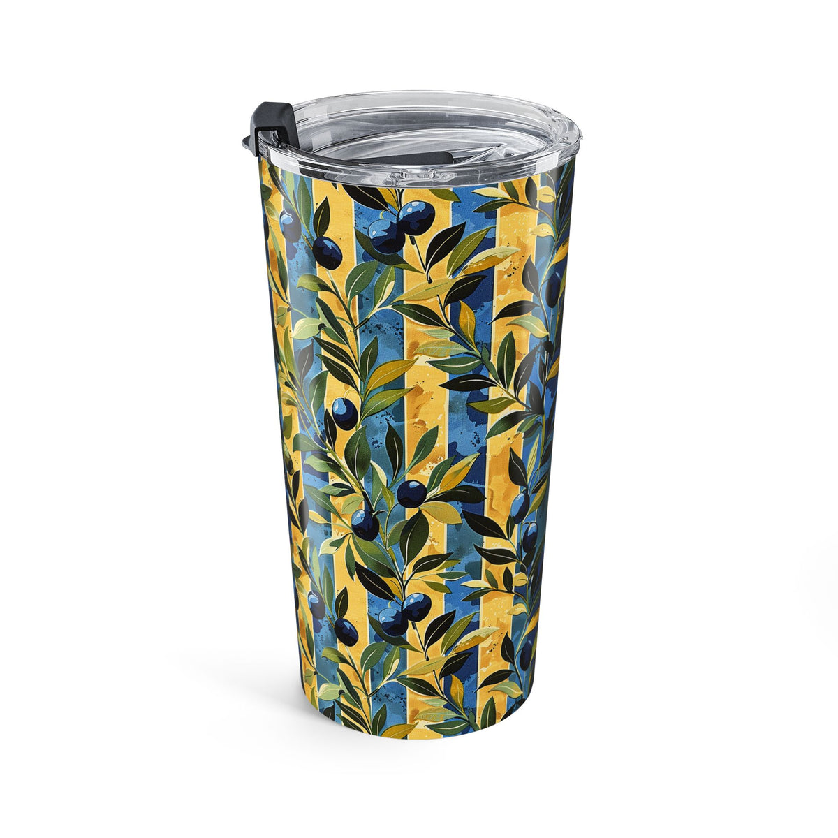 Olive Orchard Stripes Insulated Tumbler - 20 oz. Stainless Steel, Glossy Finish