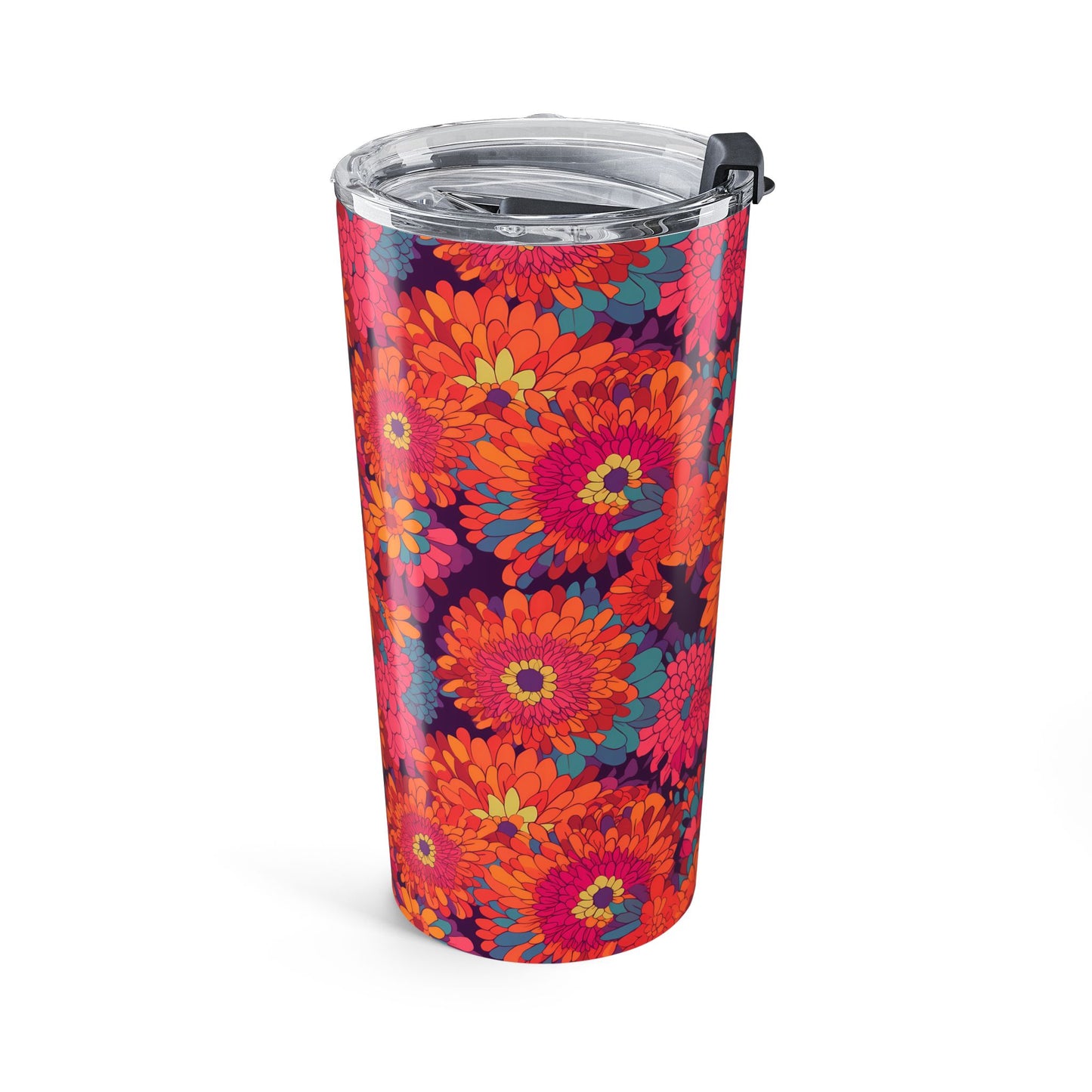 On Fire Flower Power Insulated Tumbler - 20 oz. Stainless Steel, Glossy Finish
