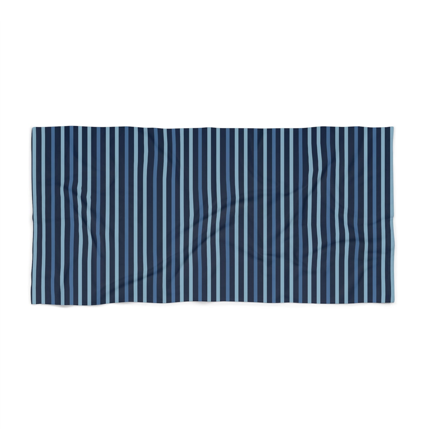 Shades of Dark Blue Stripes Luxurious Beach Towel - Available in 2 sizes.