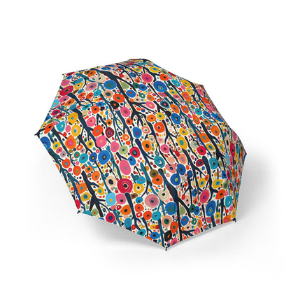 Poppy Forest Foldable Umbrella - Compact Semi-Automatic Travel Umbrella