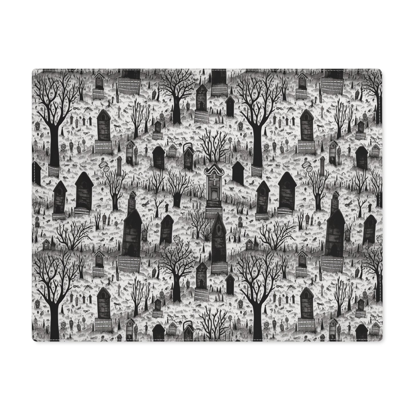 Spooky Gothic Cemetery Chic Halloween Placemat - 18" x 14".
