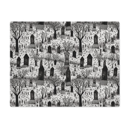 Spooky Gothic Cemetery Chic Halloween Placemat - 18" x 14".